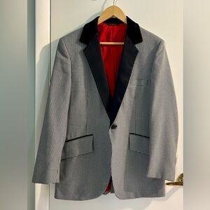 Vintage Black and White Houndstooth Dinner Jacket